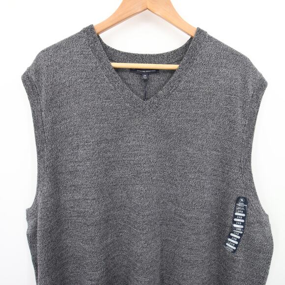 Hart Schaffner Marx Sweater Vest Gray Merino Wool Sleeveless Big & Tall 2XB - Picture 2 of 11